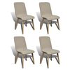 vidaXL Sedie Pranzo 4 pz Beige in Tessuto e Legno Massello di Rovere