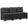 vidaXL Divano da giardino 3 posti con cuscini in look rattan PP