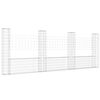 vidaXL Cesto Gabbione a U con 4 Pali in Ferro 380x20x150 cm