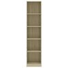 vidaXL Libreria 5 Ripiani Rovere Sonoma 40x24x175 cm Legno Multistrato