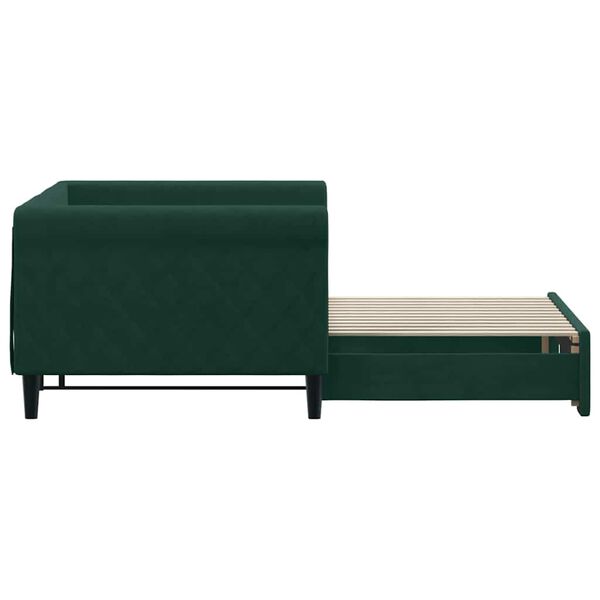 vidaXL Divano Letto con Letto Estraibile Verde Scuro 90x200cm Velluto