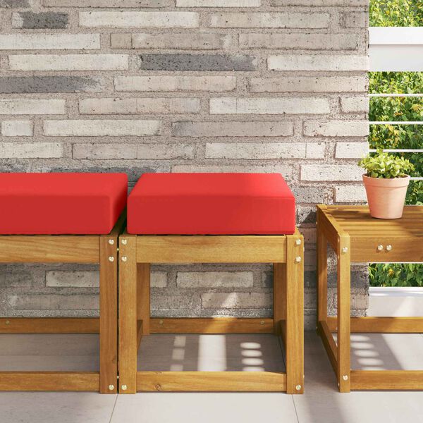 vidaXL Cuscino da Sedia Esterno Rosso 40 x 40 x 8 cm 100% Poliestere