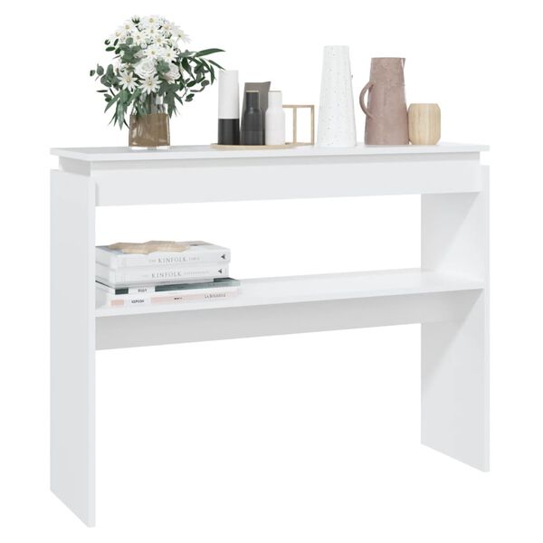 vidaXL Tavolino Consolle Bianco 102x30x80 cm in Legno Multistrato