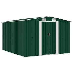 vidaXL Casetta da Giardino 257x298x178 cm in Metallo Verde