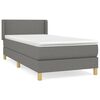 vidaXL Giroletto a Molle con Materasso Grigio Scuro 90x200 cm Tessuto