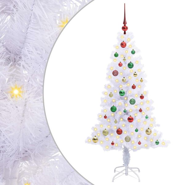 vidaXL Albero di Natale artificiale Bianco 150 cm PVC e Acciaio