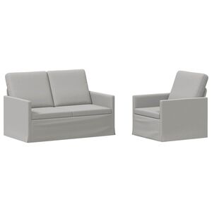 vidaXL Set di divani 2 pcs Grigio Nuvola Tessuto