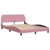 vidaXL Letto con Materasso Dover Rosa 140x200 cm in Velluto