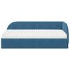 vidaXL Struttura Letto Angolare con Materasso 2 pcs Blu Velluto