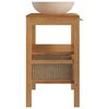 vidaXL Armadietto da Bagno in Legno di Teak con Lavabo in Marmo Crema