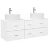 vidaXL Set di mobili per il bagno 3 pz Bianco 129 x 44,5 x 80 cm