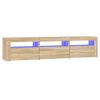 vidaXL Mobile Porta TV con Luci LED Rovere Sonoma 180x35x40 cm