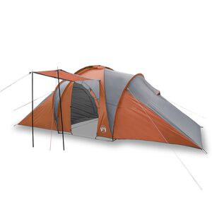 vidaXL Tenda da Campeggio a Cupola 6 Persone Grigio e Arancione