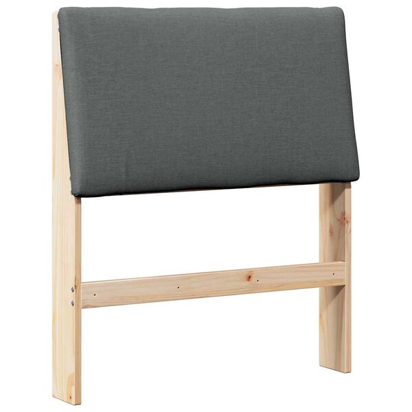 vidaXL Testiera imbottita Grigio scuro 80 cm Pino massello