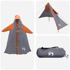 vidaXL Poncho da pioggia 2-in-1 con cappuccio Grigio e arancione