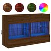 vidaXL Mobile TV a Parete con Luci LED Rovere Marrone 98,5x30x60,5 cm