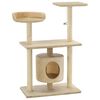 vidaXL Albero per Gatti con Tiragraffi in Sisal 95 cm Beige