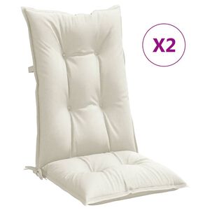 vidaXL Cuscini Sedia Schiena Alta 2 Crema M&eacute;lange 120x50x7 Tessuto