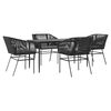 vidaXL Set da Pranzo da Giardino con Cuscini 5 pz Polyrattan Vetro