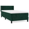 vidaXL Giroletto a Molle con Materasso Verde Scuro 90x200 cm Velluto