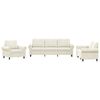 vidaXL Set di Divani 3 pz con Cuscini Crema in Velluto