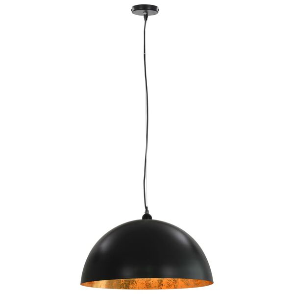 vidaXL Lampadari 2 pz Nero e Oro Semi-Sferici 50 cm E27