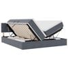 vidaXL Letto con contenitore LED e materasso Grigio Scuro 180 x 200 cm