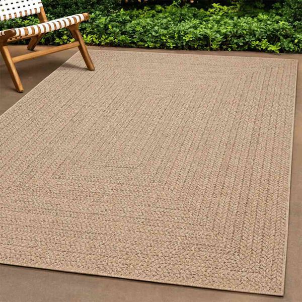 vidaXL Tappeto ZIZUR Beige 240x240 cm Aspetto Iuta Interni ed Esterni