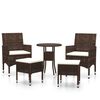 vidaXL Set Divani da Giardino 5 pz in Polyrattan Marrone