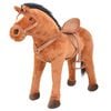 vidaXL Cavallo in Peluche in Piedi Marrone