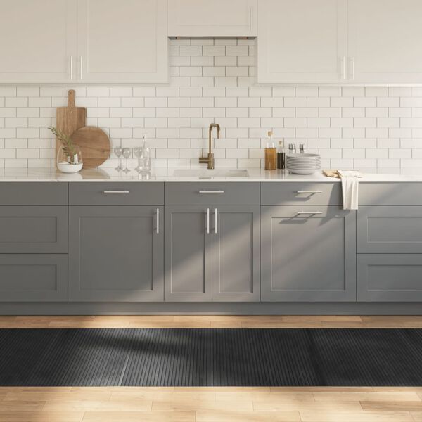 vidaXL Tappeto Rettangolare Grigio 80x400 cm in Bamb&ugrave;