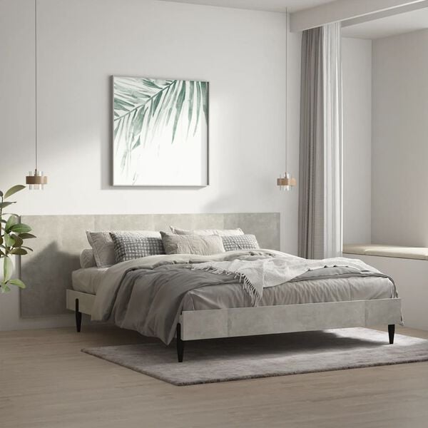 vidaXL Testiera Letto Grigio Cemento 240x1,5x80cm Legno Ingegnerizzato
