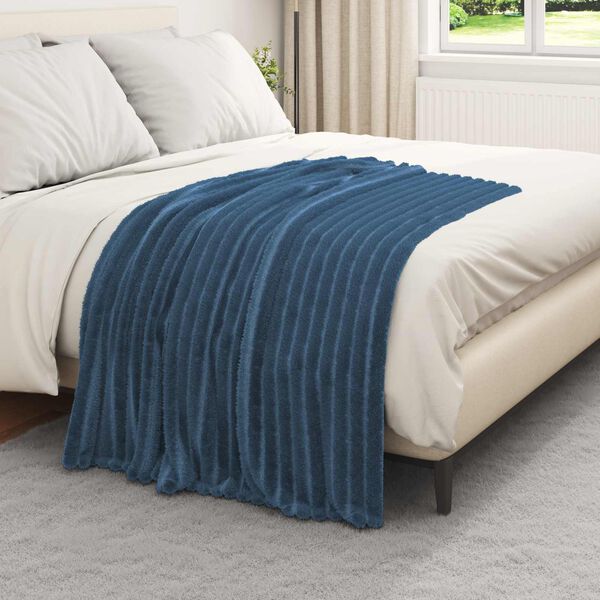 vidaXL Coperta Blu navy 150 x 130 cm Panno