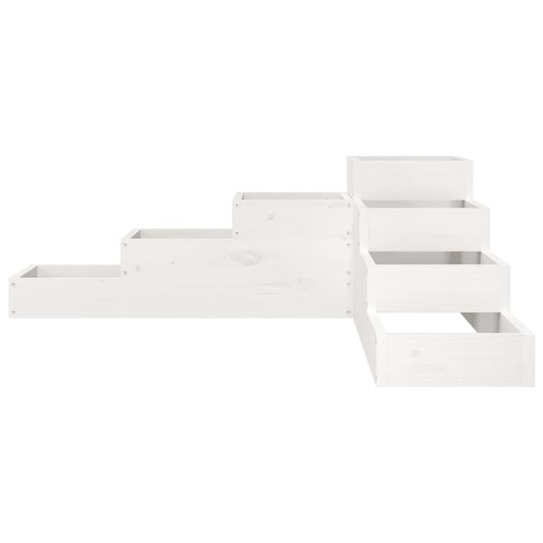 vidaXL Fioriera Giardino 4 Ripiani Bianca 106x104,5x36cm Massello Pino