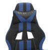 vidaXL Sedia da Gaming Girevole con Poggiapiedi Nero e Blu Similpelle