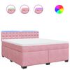 vidaXL Giroletto a Molle con Materasso Rosa 180x200 cm in Velluto