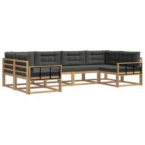 vidaXL Set di divani da esterno 6 pz Bianco e Antracite