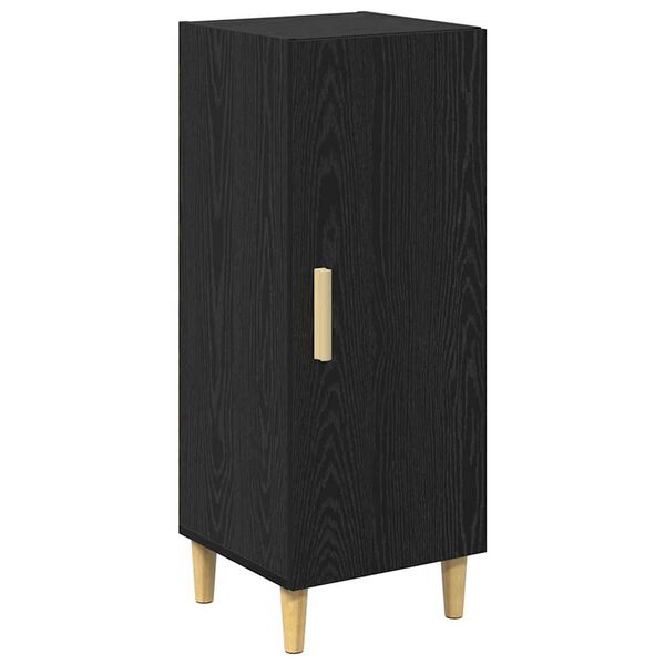 vidaXL Credenza Rovere Nero 34,5 x 34 x 90 cm Legno multistrato