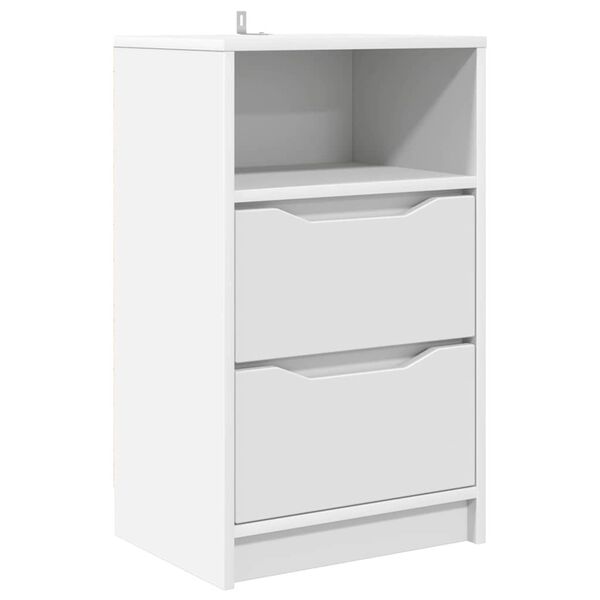 vidaXL Comodino con cassetto Bianco 40 x 30 x 467 cm Legno multistrato