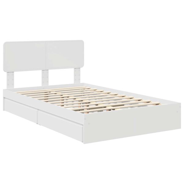 vidaXL Letto con Contenitore Bianco 120 x 190 cm Legno multistrato