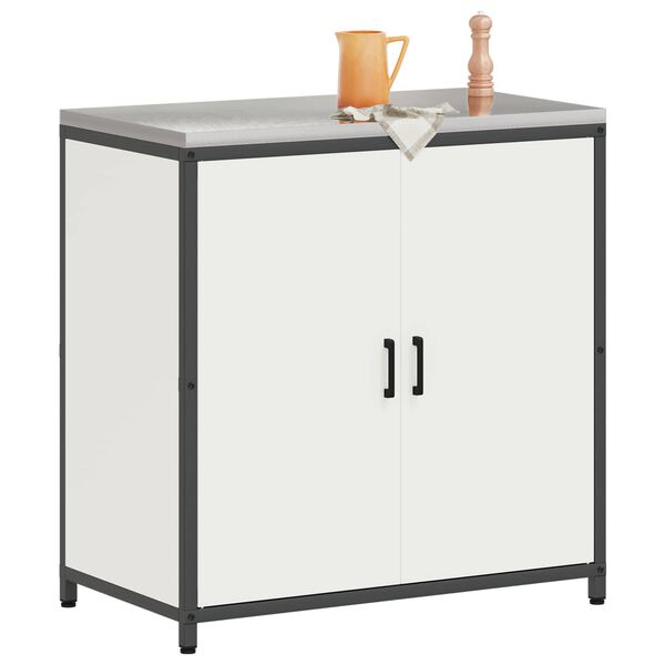 vidaXL Stoccaggio in cucina con porta Bianco 60 x 50 x 92 cm Acciaio