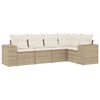 vidaXL Set Divano da Giardino 5 pz con Cuscini Beige in Polyrattan