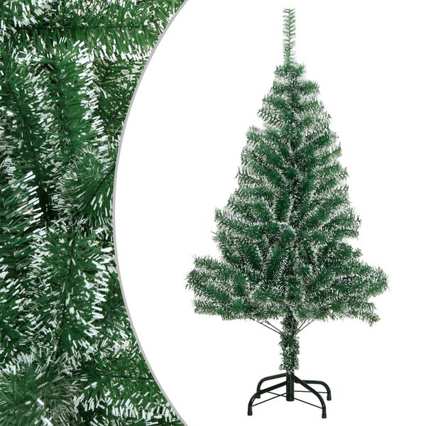 vidaXL Albero di Natale Artificiale con Neve Fioccata Verde 120 cm