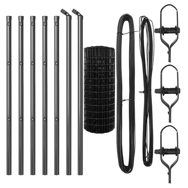 vidaXL Recinzione con Posto Grigio 0,4 x 25 m Acciaio e PVC