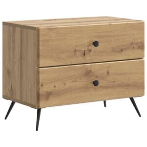 vidaXL Armadio da Notte Rovere Artigianale 62 x 34,5 x 47,5 cm