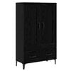 vidaXL Credenza Rovere Nero 70 x 31 x 115 cm Legno ingegnerizzato