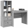 vidaXL Scrivania con cassetto 2 pcs Grigio Sonoma