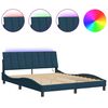 vidaXL Giroletto con LED senza Materasso Hanko Blu 160x200 cm in Velluto
