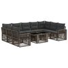 vidaXL Set Divano da Giardino 10 pz Grigio e Grigio Scuro polyrattan