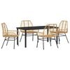 vidaXL Set da Pranzo per Giardino 5 pcs Marrone polyrattan